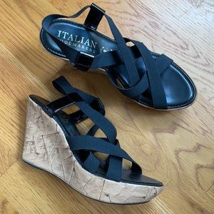 Strappy Wedges - Black - Sz 9